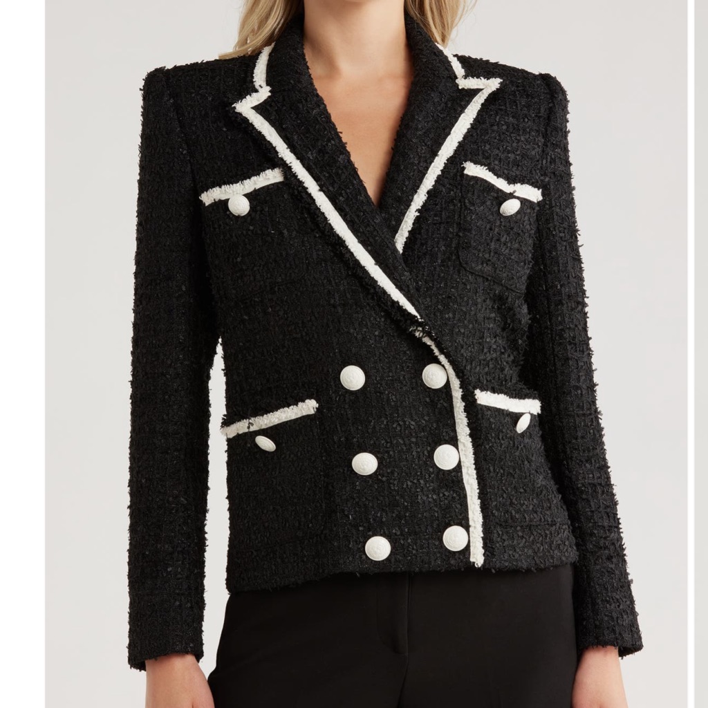 L'agence Alectra Black And White Tweed Jacket Nwt
